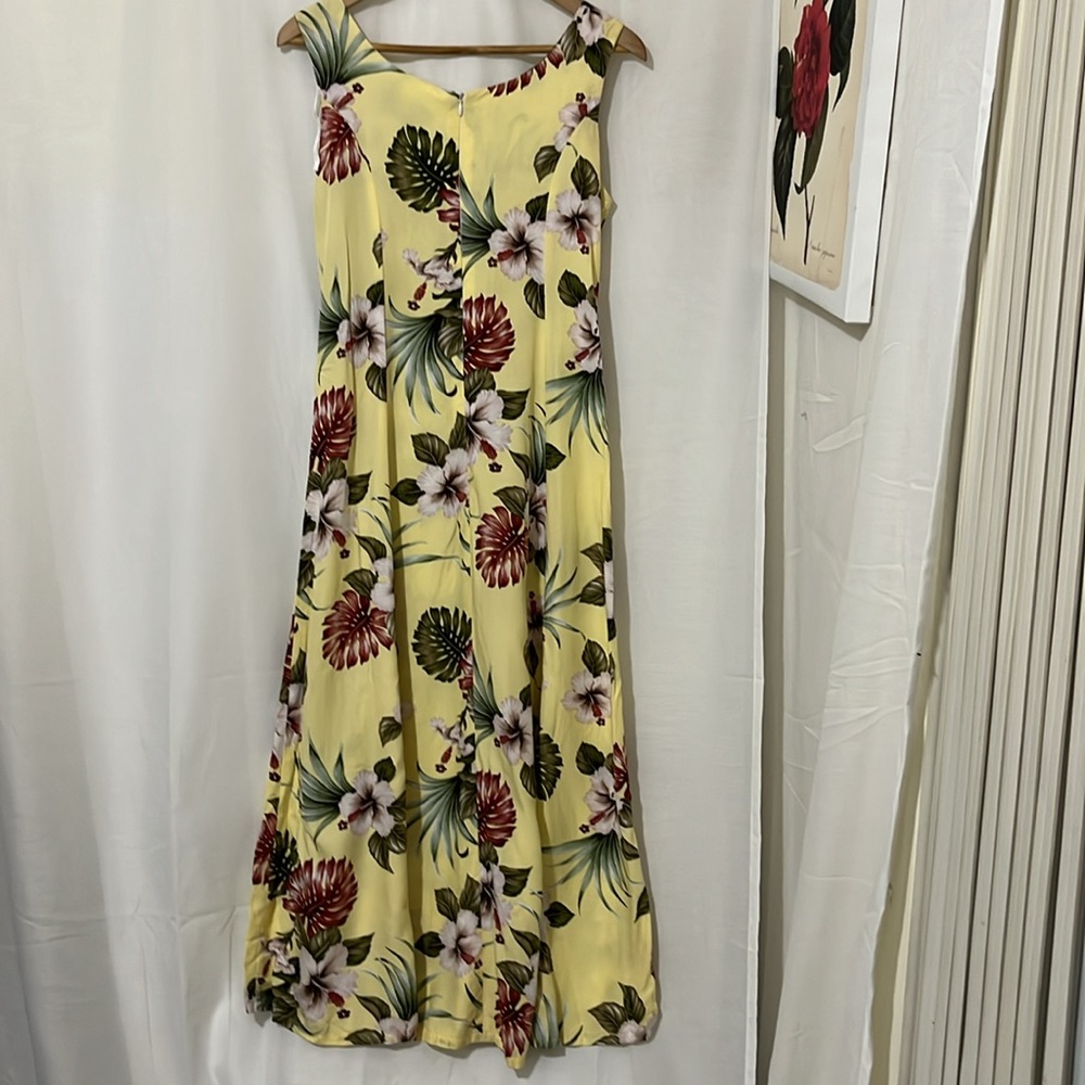 Paradise Bay Butter Yellow Floral Sleeveless Maxi Dress a302 - Picture 5 of 5
